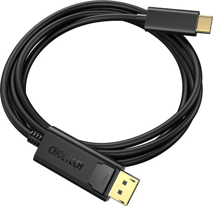 Image du produit Choetech Câble vidéo unidirectionnel pour moniteur USB de type C - Port d'affichage 4K, 1,8 m noir (1.80 m, USB Type C)