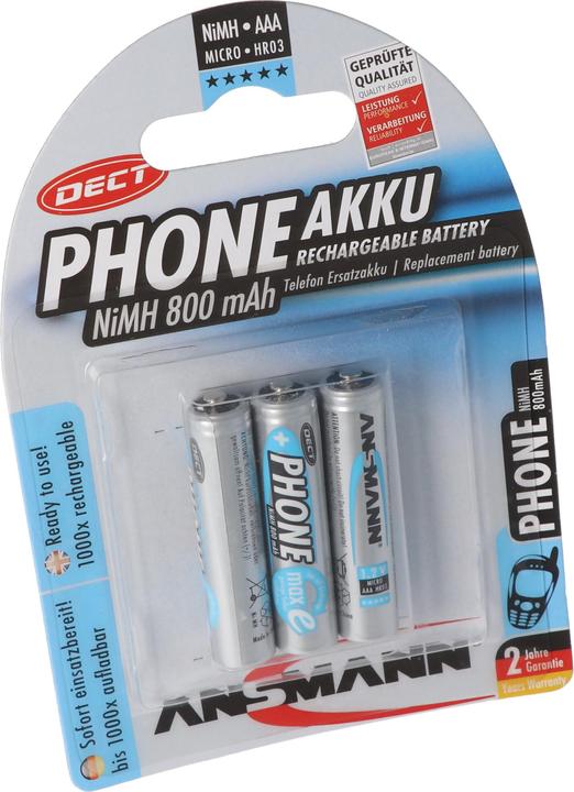Produktbild Tecxus Telefon Akku AAA ideal für schnurlose DECT Telefon