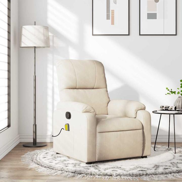 Image du produit VidaXL Fauteuil de massage beige microfibre,Couleur : beige,Matériau