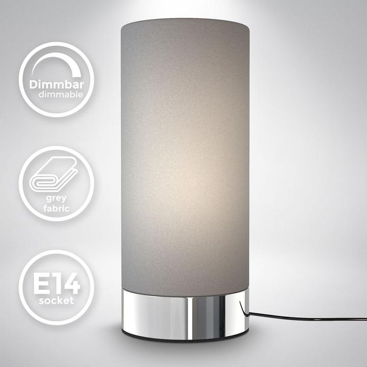 Actual product image B.K.Licht Table lamp, chrome-grey, 1xE14/40W max. excl. (E14)