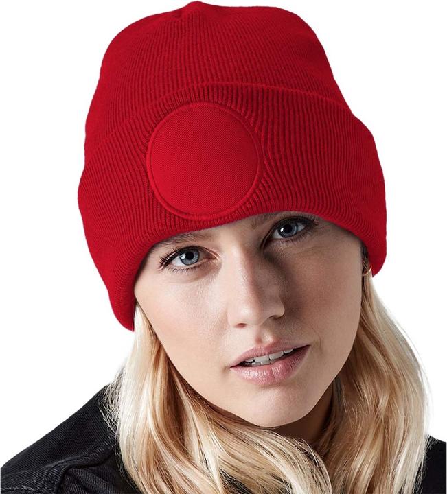Actual product image Beechfield Round patch beanie (One size)