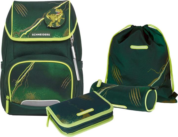Schneiders Schultaschenset Dino olive (19 l)