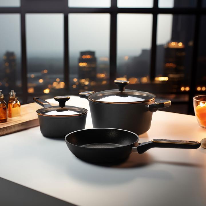 Actual product image Stoneline Cookware Set, Forged, With Pan Protections, 11pcs, Rose Gold (24 cm, Pot, Aluminium)