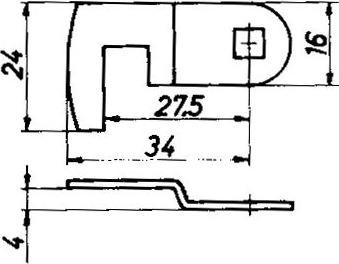 Produktbild Hekna Zylinder-Hebelschloss 6070 Typ 542 links, Schliesshebel gekröpft, L 34 mm
