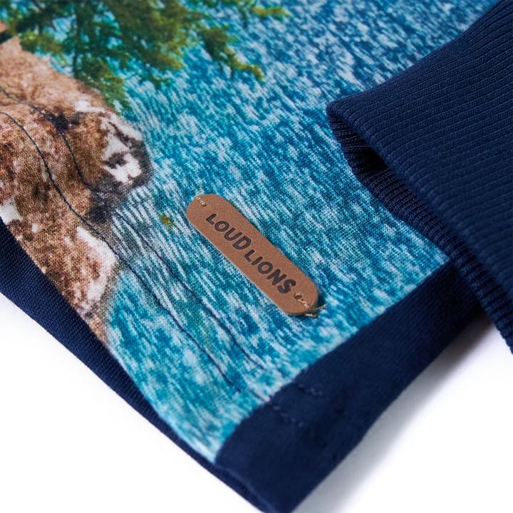Image du produit VidaXL Tee-shirt manches longues enfant bleu marine 116,Matière : 100 (116)