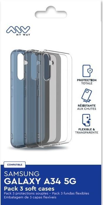 Productafbeelding My Way Set van 3 hoesjes voor Samsung Galaxy A34 5G-serie (Samsung Galaxy A34 5G)