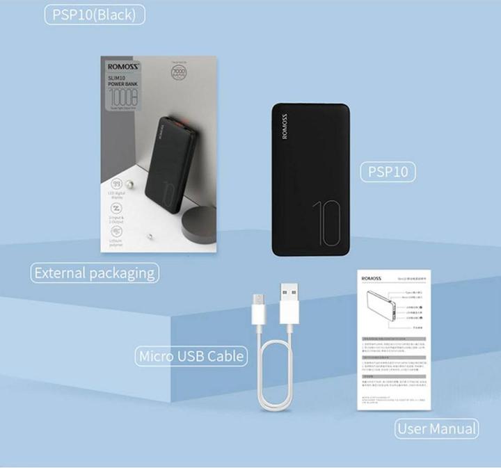 Actual product image Romoss bank (additional battery) 10 (10000 mAh, 10 W, 37 Wh)