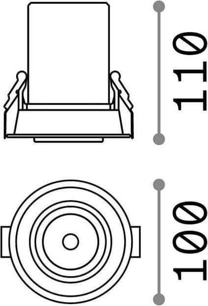 Produktbild Ideal lux NOVA LED Einbauleuchte 12W ⌀100mm Schwarz neutralweiss 267920 (1100 lm)