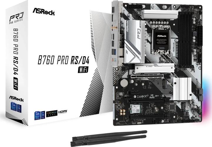 Immagine prodotto AsRock B760 PRO RS/D4 WIFI (LGA 1700, Intel B760, ATX)