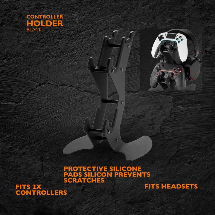 Actual product image Deltaco Gaming Dual controller & headset stand (Switch, PS5, PS4, Android, iOS, Mac, PC, PS3, PS4 Pro, Switch Lite, Switch OLED, Xbox Series X, Xbox Series S, Xbox One S, Xbox 360)
