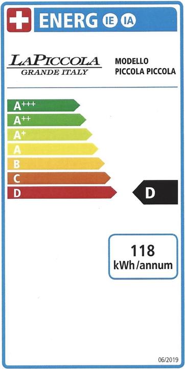Energie-Label La Piccola Perla (E.S.E., EU-Stecker)