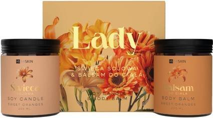 Actual product image Hiskin Lady Orange Candle 200ml + Body Balm 200ml Set