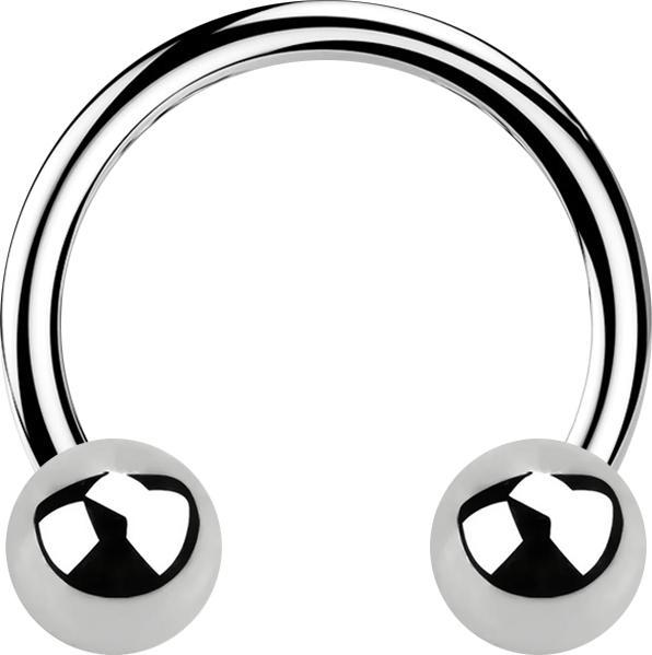 Star Piercing Micro Circular Barbell silber mit zwei Kugeln (ohne Messing, Chirurgenstahl 316L)