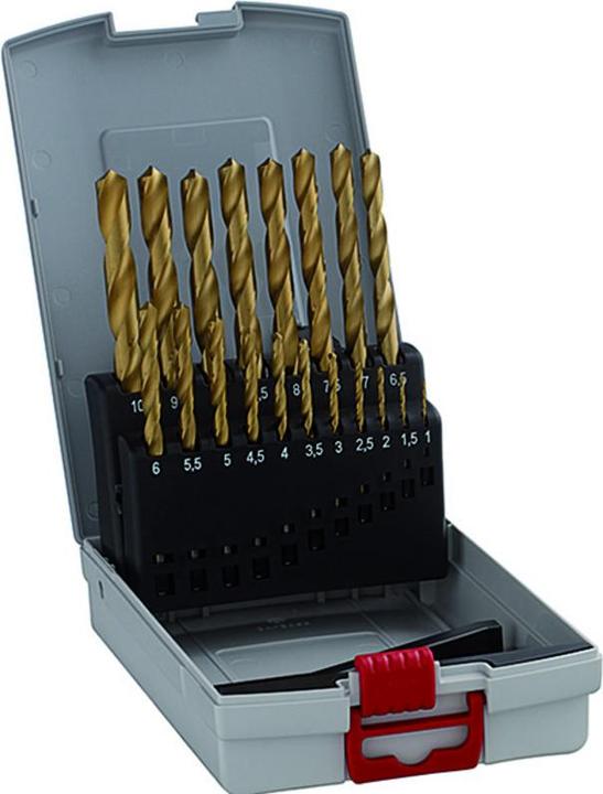 Produktbild Bosch Professional Zubehör Metallbohrer-Set HSS-TiN, ProBox, 19-teilig (6 mm, 1 mm, 6.5 mm, 5.5 mm, 10 mm, 1.5 mm, 7 mm, 3 mm, 5 mm, 8.5 mm, 8 mm, 2.5 mm, 9 mm, 3.5 mm, 4.5 mm, 2 mm, 7.5 mm, 9.5 mm, 4 mm)