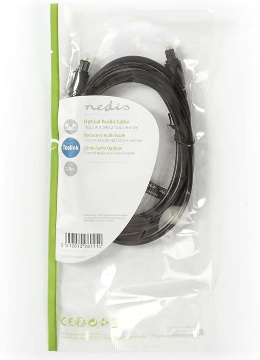 Produktbild Nedis Optisches Audiokabel TosLink-Stecker (2 m, TOSLINK)
