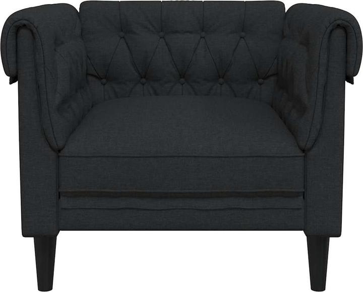 Productafbeelding VidaXL Chesterfield fauteuil gestoffeerde fauteuil loungestoel clubfauteuil zwarte stof