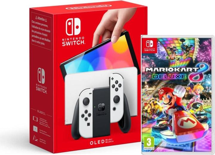 Produktbild Nintendo Switch (OLED-Modell) Weiss + Mario Kart 8 Deluxe