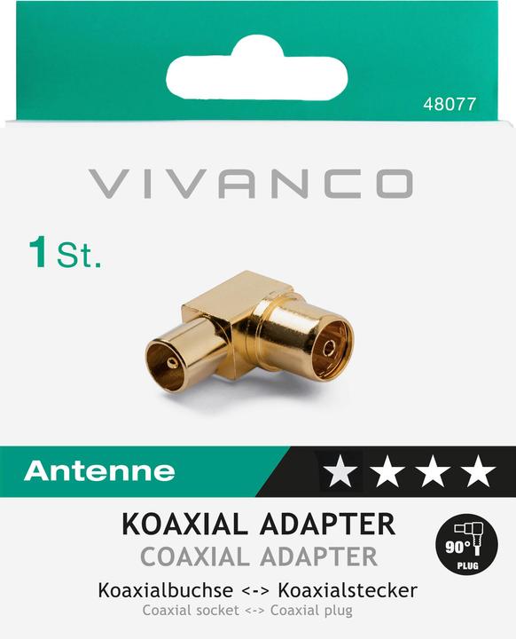 Produktbild Vivanco Koaxial Winkeladapter (Stecker und Verbinder)