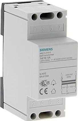Actual product image Siemens Bell transformer 14VA Primary 230240V AC 50Hz Secondary 8V 12V 24V