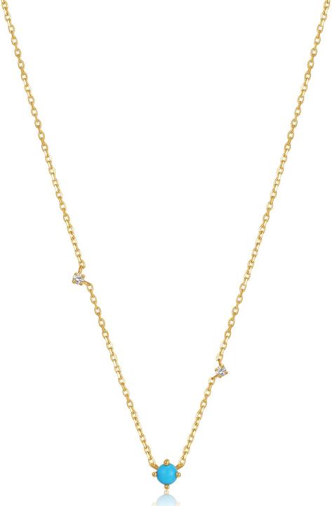 Ania Haie NAU001-02YG Terquoise & Sapphire Damen Halskette Gold 14K, verstellbar (585er Gelbgold, 40 - 45 cm)