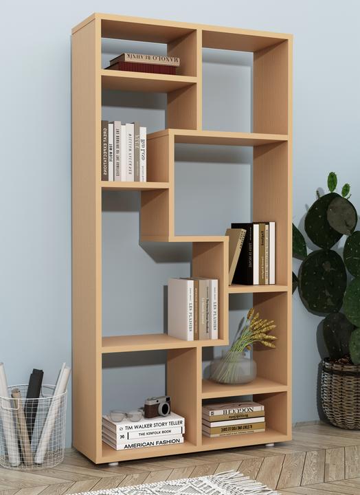 Actual product image VCM Wooden Floor Standing Bookcase Media Shelf Storage Room Divider Deco Shelf Lanisa M (58 x 20 x 116 cm)