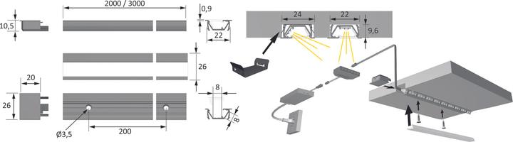 Produktbild Halemeier LED Ein-/Anbauprofile ChannelLine G2 mit Lichtblende