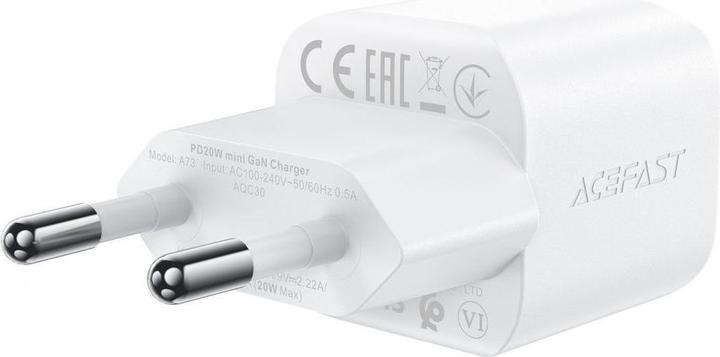 Immagine prodotto Acefast Caricatore da muro A73 Mini PD 20W GaN + cavo USB-C - bianco (20 W)