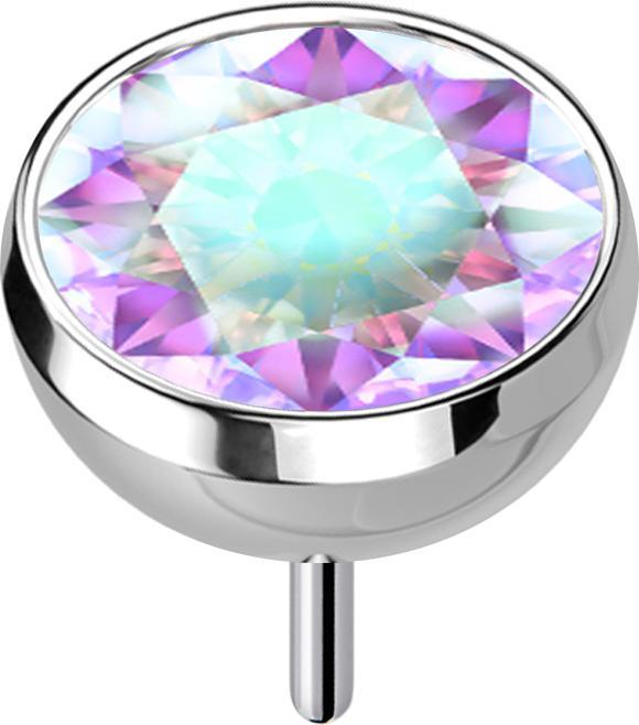 Immagine prodotto Star Piercing Emisfero Threadless argento con cristalli multicolore (senza ottone, Titanio G23)
