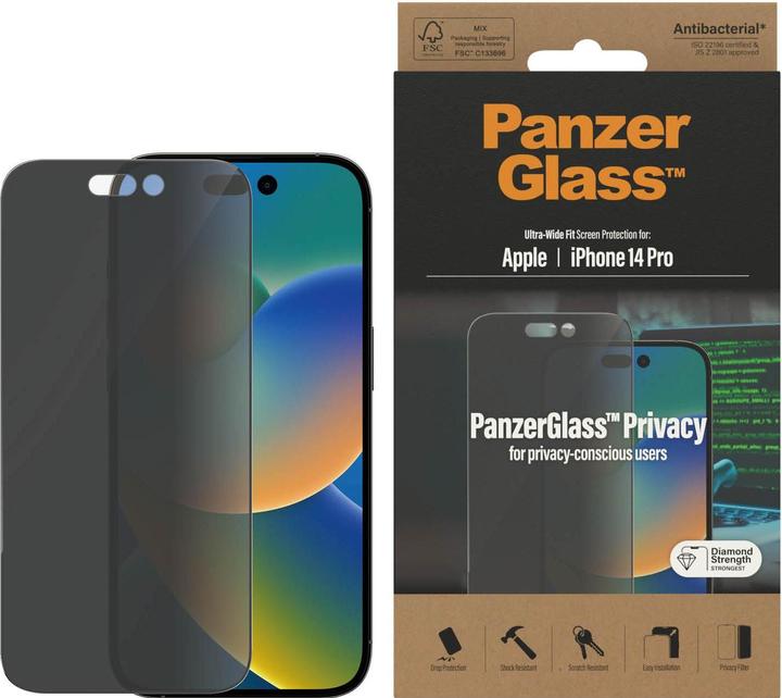 Productafbeelding PanzerGlass Ultrabrede pasvorm (1 Stuk, Apple iPhone 14 Pro)