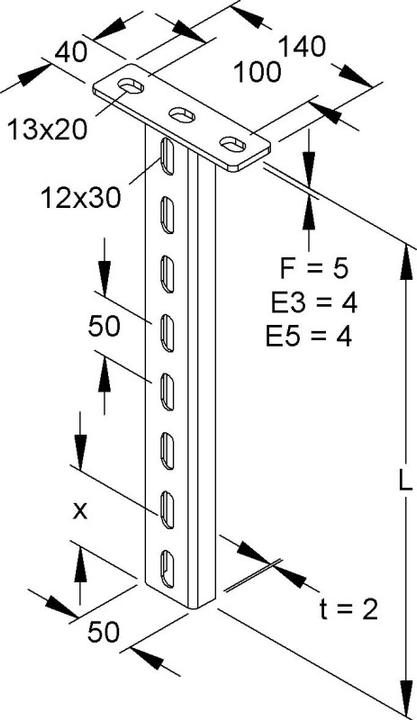 Actual product image Niedax Hanging handle galvanised 400MM ** Huf 50/400