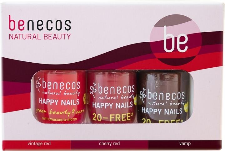 Benecos Geschenkset Nagellack Classic in Red (Vintage Red, Vamp, Cherry Red, Farblack)