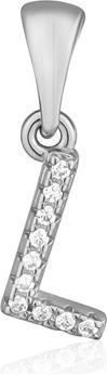 JVD Silver pendant with zircons letter "L" SVLP0948XH2BI0L