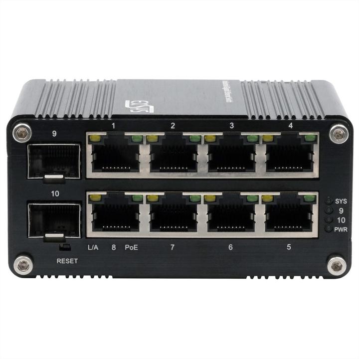 Productafbeelding Exsys Web-Managed Mini PoE+ Switch 8x 1 Gbit/s + 2x SFP (10 Havens)