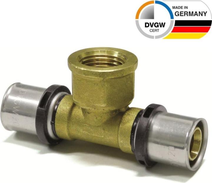 Produktbild Sanpro Pressfitting T-Stück Innengewinde TH Kontur, Grösse 32x3, Gewinde 1/2" (Pressverbindung)