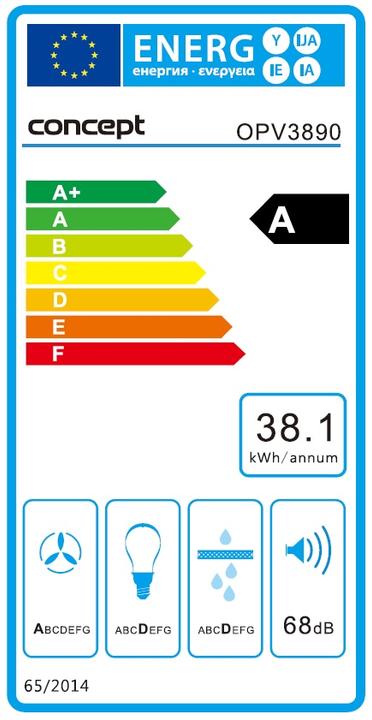 Label énergétique Concept koncepcijos OPV3890 (Hotte intégrée)
