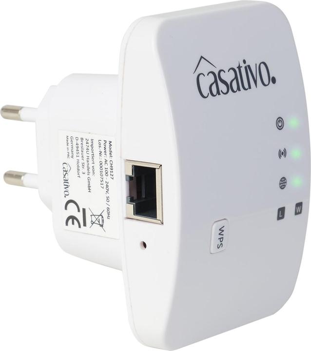 Produktbild Casativo 2er-Set Mini-WLAN-Repeater mit WPS-Funktion, 300 Mbit/s, LAN-Anschluss & 2,4 GHz (300 Mbit/s)