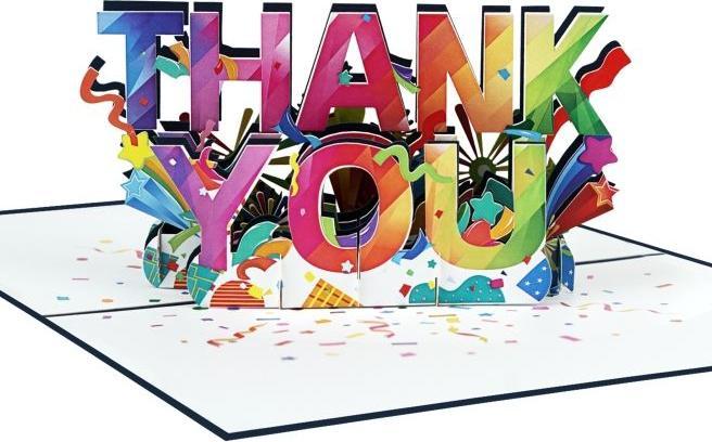 Produktbild MU Classic 3D Pop-Up Dankeskarte - Thank You (1 Stk.)