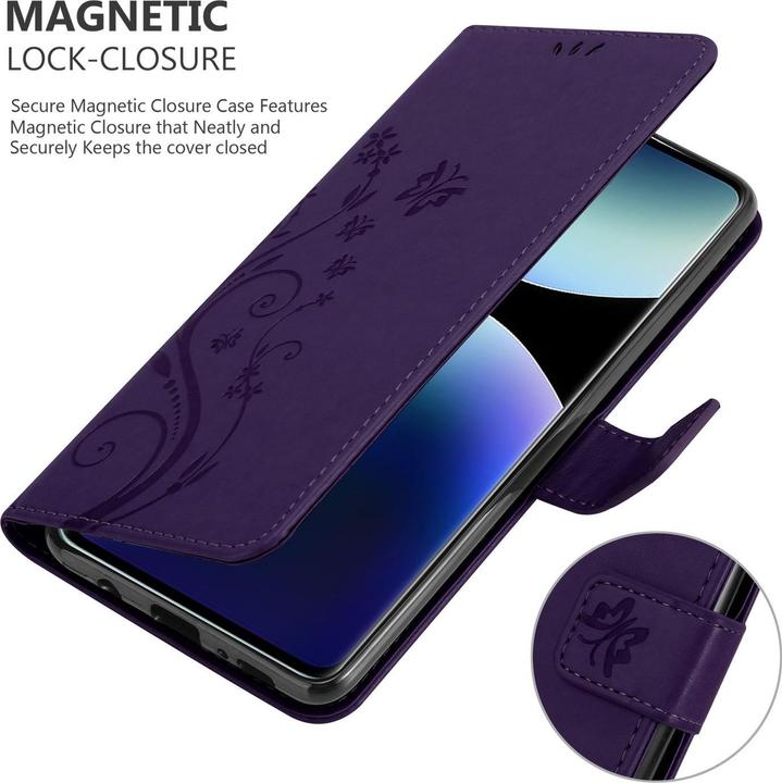 Actual product image Cadorabo Case for Xiaomi RedMi Note 14 Pro Plus 5G Flower Book (Xiaomi Redmi Note 14 Pro 5G)