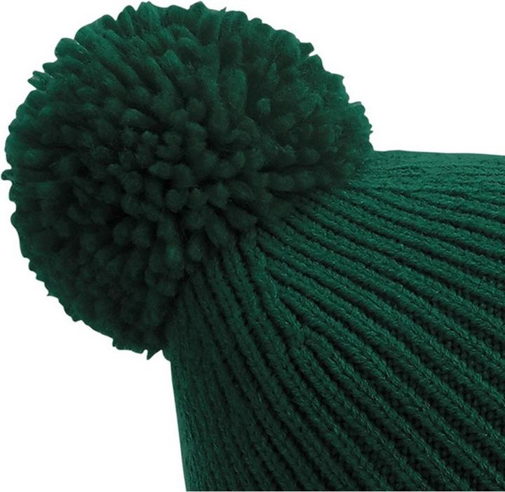 Image du produit Beechfield Bonnet à pompon en tricot à côtes Engineered (Taille unique)