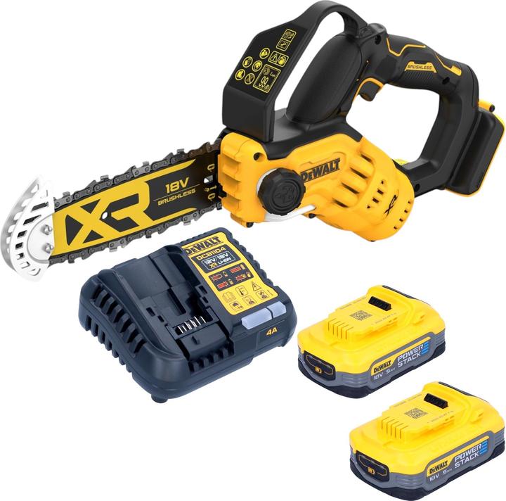 DeWalt DCMPS 520 H2 Akku Astsäge 18 V 20 cm Brushless + 2x Powerstack Akku 5,0 Ah + Ladegerät