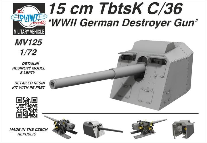 Actual product image Planet Models 15 cm TbtsK C/36 WWII German Destroyer Gun