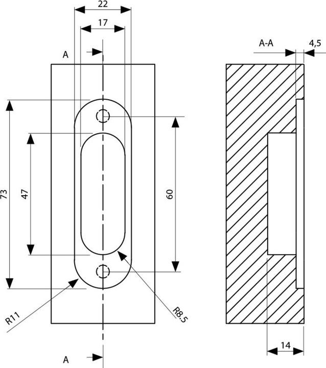 Produktbild Rieffel Türmagnet Magnotica Pro E, 73 x 22 mm, Abdeckkappe oval, Zamak weiss
