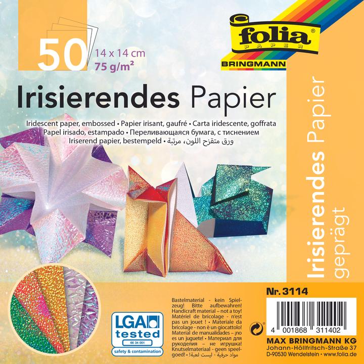 Actual product image Folia Iridescent paper 75g/m², 14x14cm (75 g/m², 50 x)