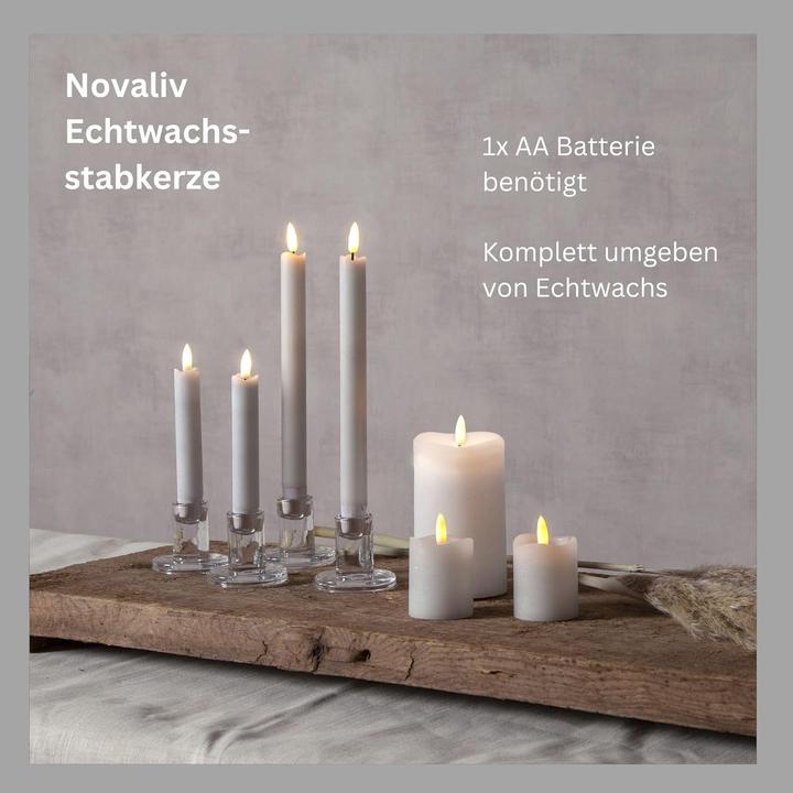 Actual product image Novaliv White LED Stick Candle with Timer Function Set of 6 - Stick Candle LED Moving Flame Timer - 12,5cm (6 x)