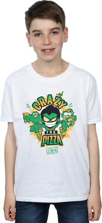 Image du produit - T-shirt TEEN TITANS GO CRAZY FOR PIZZA - Garçon (140, 146)