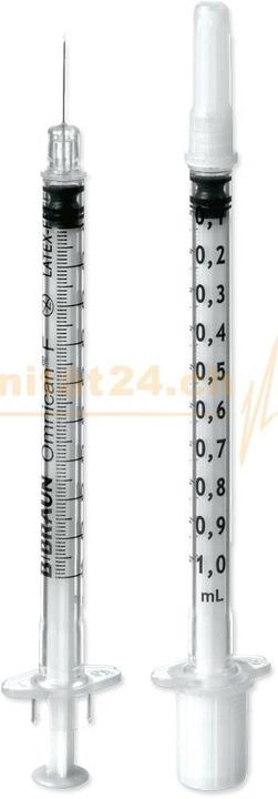 Actual product image B.Braun OMNIFIX heparin syringe 25 IU 1ml latexfr 100 pcs