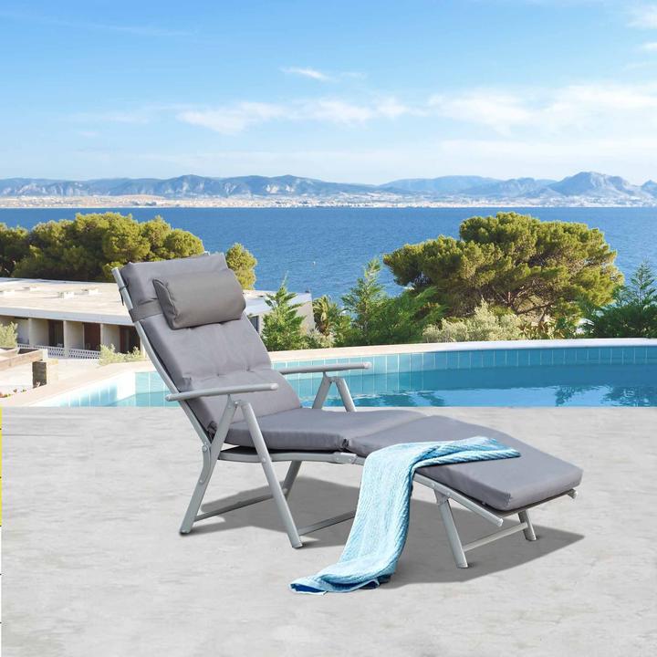 Produktbild Outsunny Sonnenliege mit Kissen (180 cm)