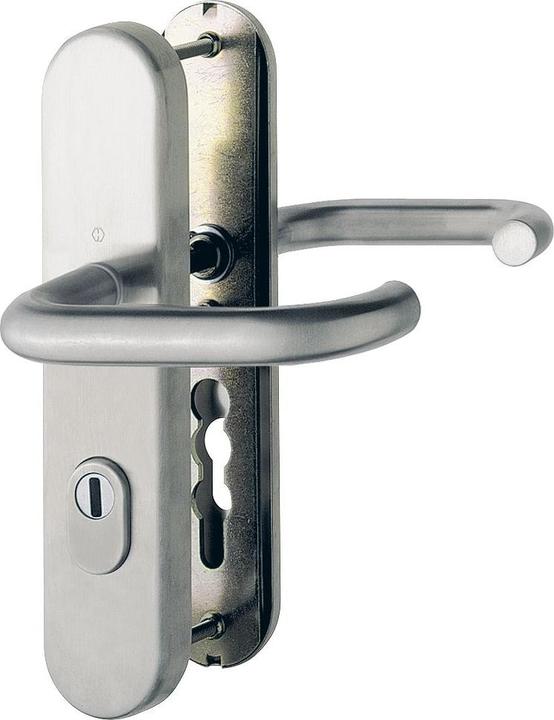 Hoppe Lever handle set lever handle PZ92 Paris on long backplate without core pull protection (Door plate set)