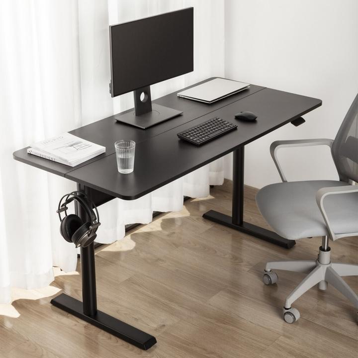 Produktbild Ergo Office Schreibtisch mit Platte 140x68cm Gasdruckfeder höhenverstellbar für Arbeiten im Stehe (140 x 68 cm)