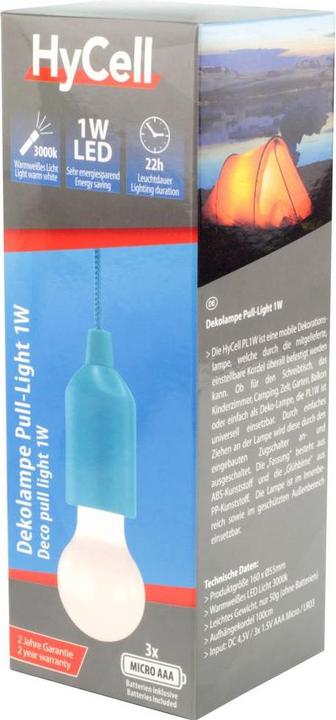 Immagine prodotto Star Trading HyCell Pull-Light BLUE, incl. 3 batterie AAA (PU 8 1 D